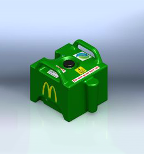 Product design for reusable oil cantainers for McDonald's