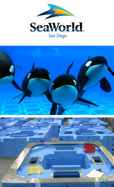 Custom moulding for SeaWorld orca emergency platform